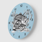Largemouth Bass Große Wanduhr (Winkel)