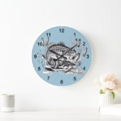 Largemouth Bass Große Wanduhr (Zuhause)