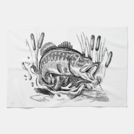 Largemouth Bass Handtuch (Horizontal)