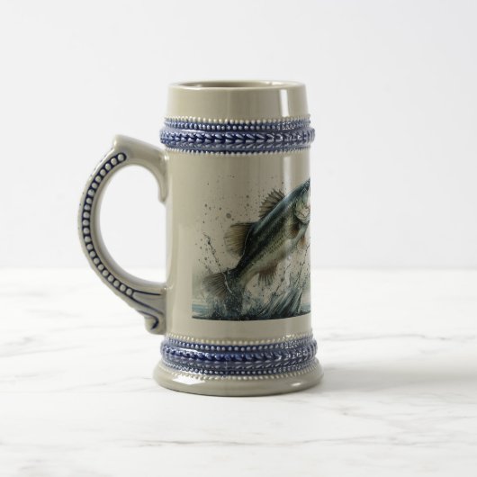 Largemouth Bass Jumping Bierglas (Links)