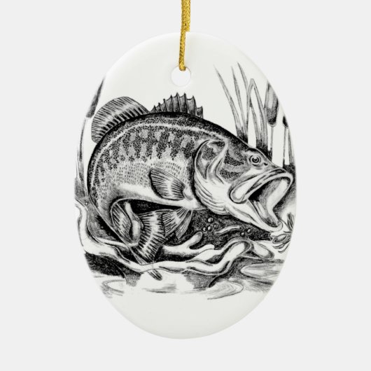 Largemouth bass keramik ornament (Vorne)
