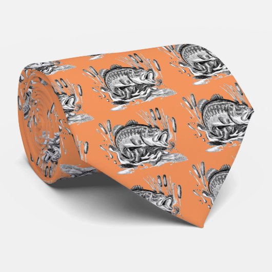 Largemouth Bass Krawatte (Gerollt)