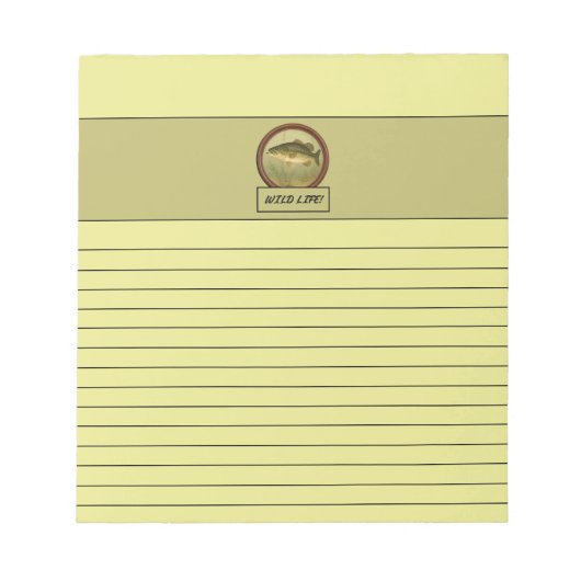 Largemouth Bass Light Yellow Notepad Notizblock (Vorderseite)
