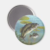 Largemouth Bass Magnet (Vorderseite/Rückseite)