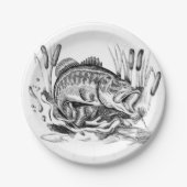 Largemouth Bass Pappteller (Vorderseite)