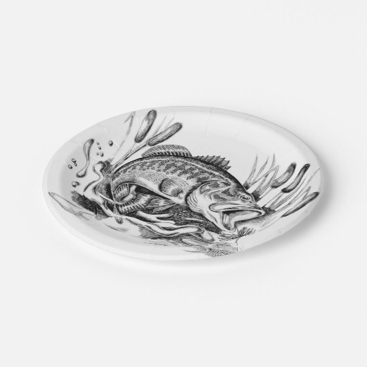 Largemouth Bass Pappteller (Schrägansicht)