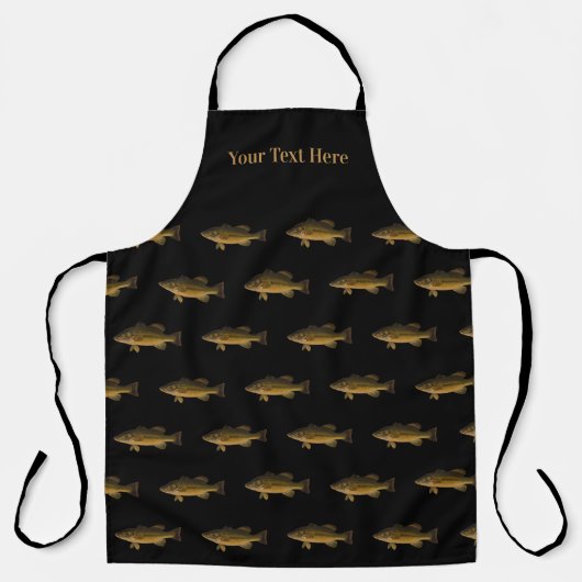 Largemouth Bass Pattern Your Text Here Fish Schürze (Vorderseite)