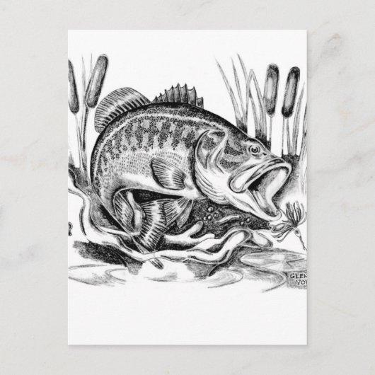 Largemouth Bass Postkarte (Vorderseite)