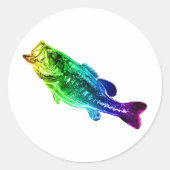 LARGEMOUTH BASS Rainbow Runder Aufkleber (Vorderseite)