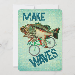 Largemouth Bass Reiten mit Motivierend Fahrradkart Feiertagskarte