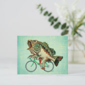 Largemouth Bass Reiten Postkarte (Stehend Vorderseite)