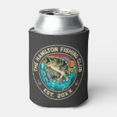 Largemouth Bass Retro Sunset Fischen Club Dosenkühler (Kanne Vorderseite)