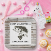 Largemouth Bass Rustikales Angeln im Freien Geburt Pappteller (Party)