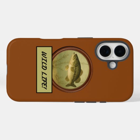 Largemouth Bass Saddlebrown iPhone Case (Rückseite (Horizontal))