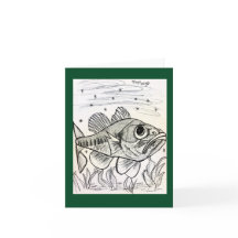 Largemouth Bass Swimming Note Card