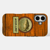 Largemouth Bass Wood Grain iPhone Cases (Rückseite (Horizontal))