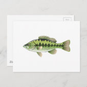 Largemouth Gepunktet Green American Bass Vector Postkarte (Vorne/Hinten)