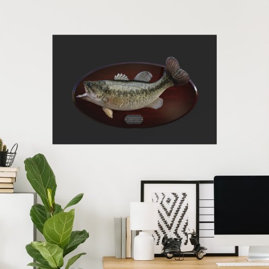 Largemouth Green Bass Trophy Plaque Poster (Heimbüro)