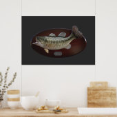 Largemouth Green Bass Trophy Plaque Poster (Küche)