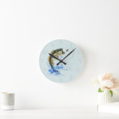 Largemouth Jumping Bass Fishing Lure Runde Wanduhr (Zuhause)