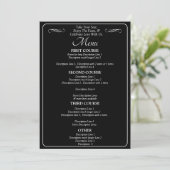 Larger Menu Card - Black White Infinity Scroll, Menükarte (Stehend Vorderseite)