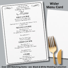 Larger Menu Card - Black White Infinity Scroll, Menükarte