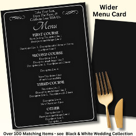 Larger Menu Card - Black White Infinity Scroll, Menükarte
