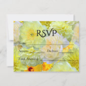 Larger Yellow Floral Watercolor Wedding RSV RSVP Karte (Vorderseite)