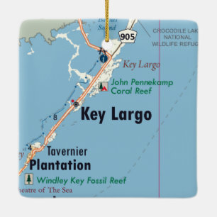 Largo Florida Karte Keramikornament