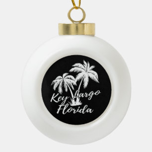 Largo Florida Palm Tree Beach Keramik Kugel-Ornament
