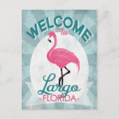 Largo Florida Pink Flamingo Retro Postkarte (Vorderseite)