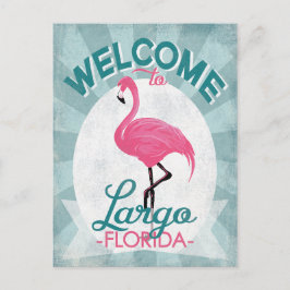 Largo Florida Pink Flamingo Retro Postkarte