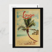 Largo Palm Tree Vintage Travel Postkarte (Vorne/Hinten)