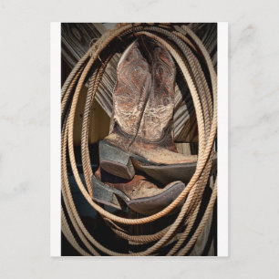 Lariats und Cowboy Cowgirl Stiefel Postkarte