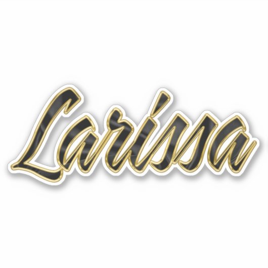 Larissa black gold Lettering Aufkleber Sticker (Vorderseite)