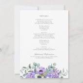 Larissa Elegant Lila Blumen All-in-One Hochzeit Einladung (Rückseite)