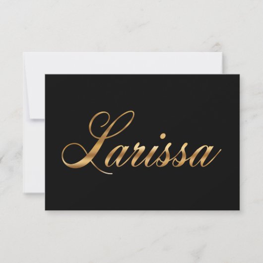 Larissa gold Design Lettering Karte (Vorderseite)