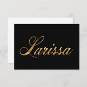Larissa gold Design Lettering Karte (Vorne/Hinten)