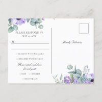 Larissa Lila Floral Meal Choice Wedding RSVP