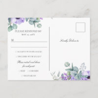 Larissa Lila Floral Meal Choice Wedding RSVP