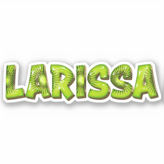 Larissa Name Kiwi Design Aufkleber Sticker (Vorderseite)