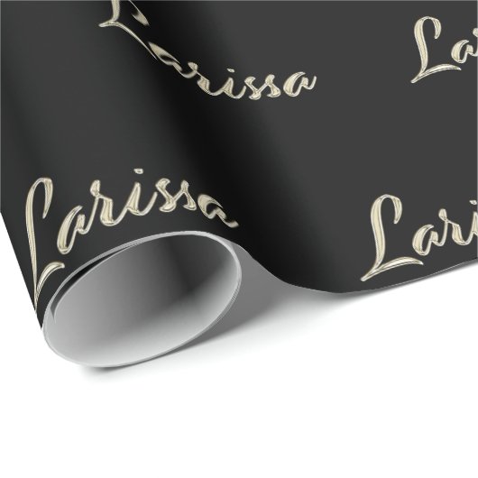 Larissa white gold Handwriting Geschenkpapier (Rolleneckpunkt)