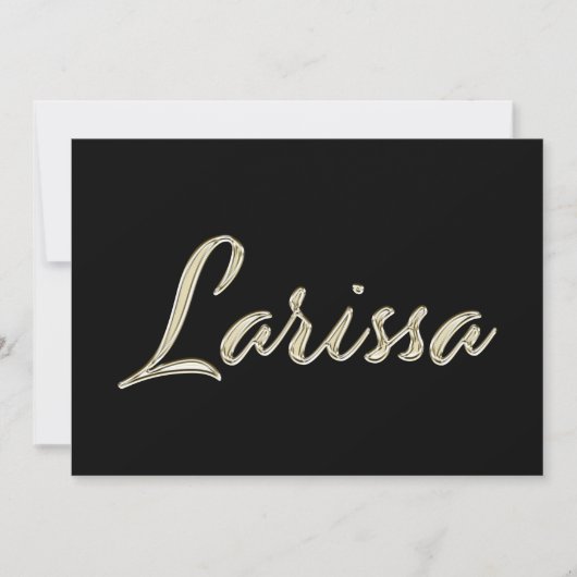 Larissa white gold Handwriting Karte (Vorderseite)