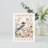 Lark Bunting Bird of Colorado USA Travel Postkarte (Stehend Vorderseite)