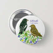 Lark Bunting Sparrow Birds Colorado Columbine Button (Vorne & Hinten)