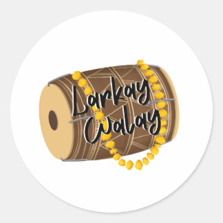 Larkay Walay | Desi Wedding Celebration Playful Runder Aufkleber