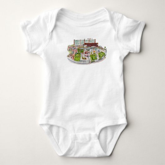 Larkin quadratisches Baby-T-Shirt Baby Strampler (Vorderseite)