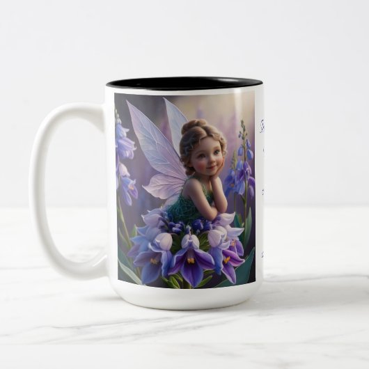 Larkspur Blume Fairy Zweifarbige Tasse (Links)