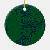 Larkspur in Vibranly Green und Blue Keramik Ornament (Hinten)