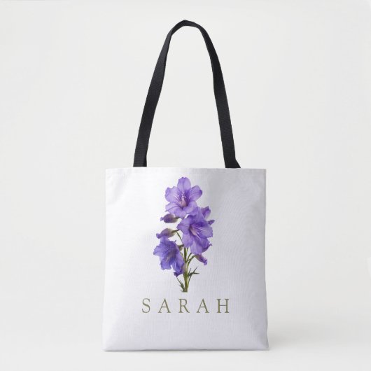 Larkspur Juli Custom Birth Blume Geschenk Tasche (Vorderseite)